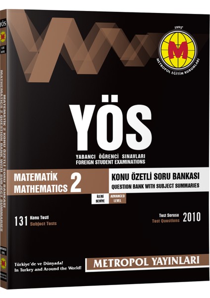 Metropol Yayınları YÖS Matematik Konu Özetli Soru Bankası-2 İleri Seviye