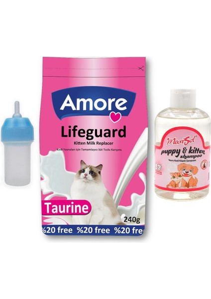 Lifeguard Yavru Kedi Süt Tozu 240 gr + Biberon + Kitten Şampuan