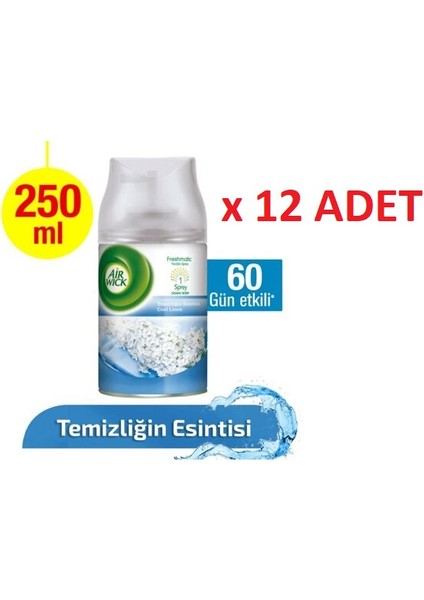 Oda Parfümü Cool Linen - Temizliğin Esintisi 250 ml 12'li