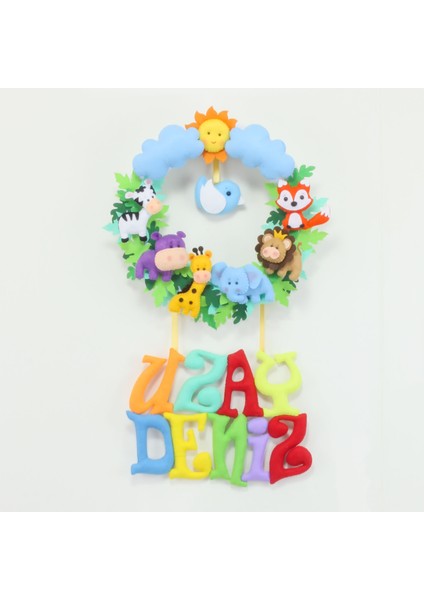 Uzay Deniz Isimli Safari Bebek Odası Kapı Süsü