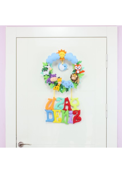 Uzay Deniz Isimli Safari Bebek Odası Kapı Süsü fiyatları