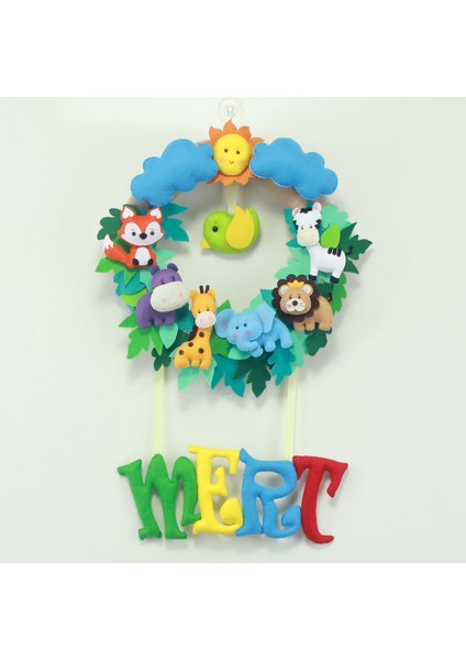 Mert Isimli Safari Bebek Odası Kapı Süsü