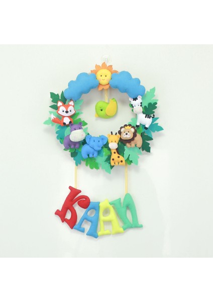 Kaan Isimli Safari Bebek Odası Kapı Süsü