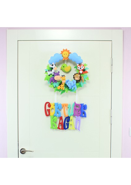 Göktürk Kağan Isimli Safari Bebek Odası Kapı Süsü