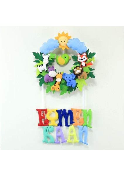 Eymen Kaan Isimli Safari Bebek Odası Kapı Süsü