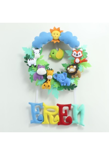 Eren Isimli Safari Bebek Odası Kapı Süsü