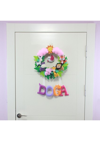 Doğa Isimli Safari Kız Bebek Odası Kapı Süsü fiyatları