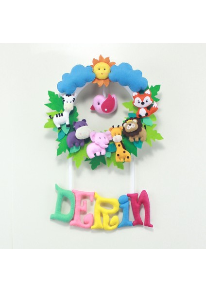 Derin Isimli Safari Kız Bebek Odası Kapı Süsü
