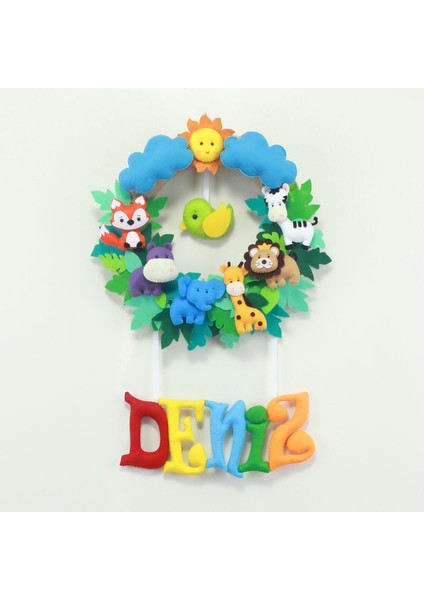 Deniz Isimli Safari Bebek Odası Kapı Süsü