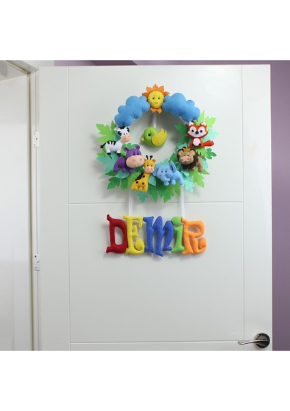Demir Isimli Safari Bebek Odası Kapı Süsü fiyatları