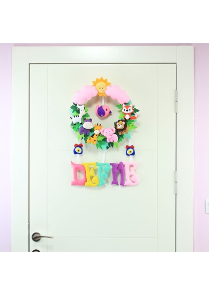 Defne Isimli Safari Kız Bebek Odası Kapı Süsü fiyatları