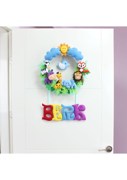 Berk Isimli Safari Bebek Odası Kapı Süsü