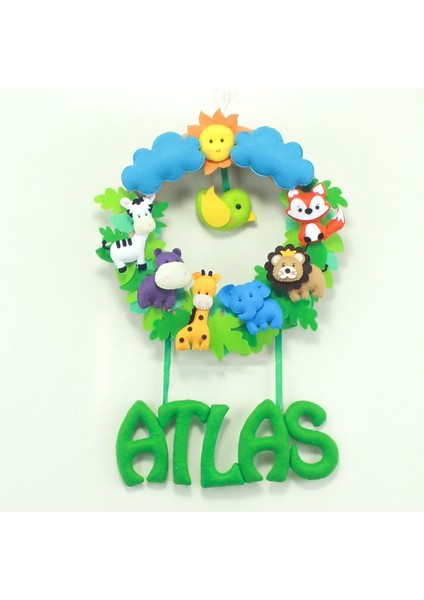 Atlas Isimli Safari Bebek Odası Kapı Süsü