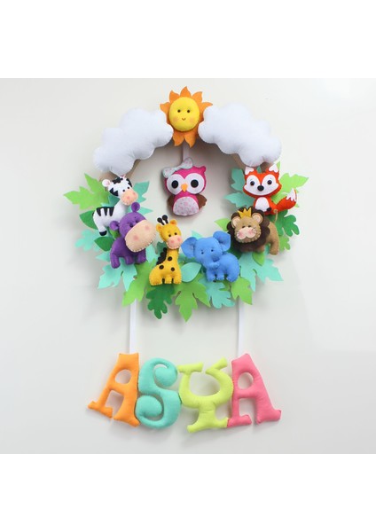 Asya Isimli Safari Kız Bebek Odası Kapı Süsü