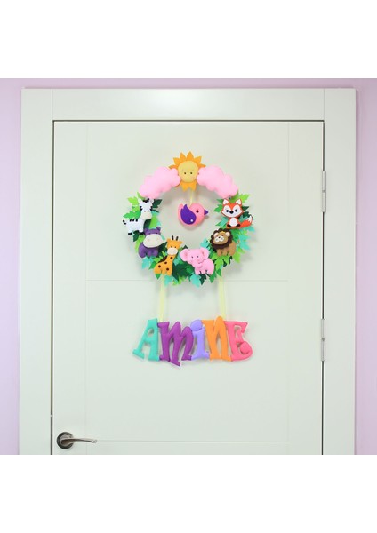 Amine Isimli Safari Kız Bebek Odası Kapı Süsü fiyatları