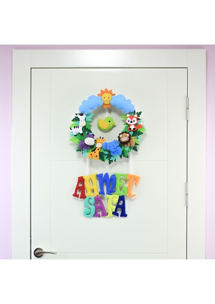 Ahmet Safa Isimli Safari Bebek Odası Kapı Süsü fiyatları