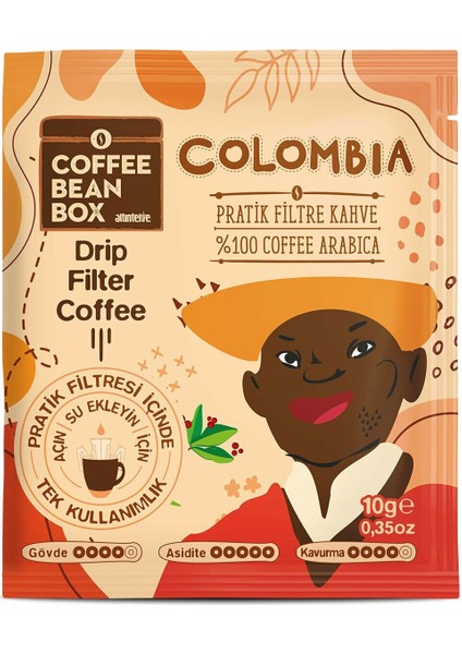 Pratik Filtre Kahve Colombia 10'lu Kutu