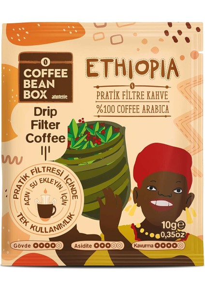 Pratik Filtre Kahve Ethiopia 10'lu Kutu