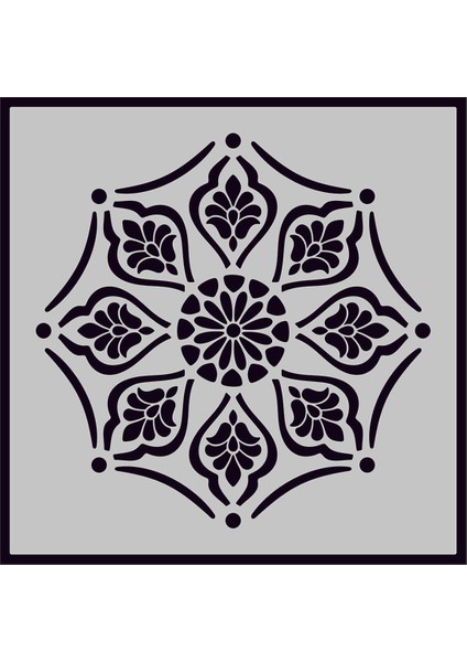 Stencil Boyama Şablonu Kendinden Yapışkanlı H025 25X25 cm
