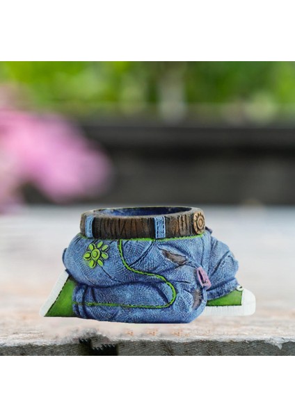 Kot Diz Çökmüş Şekil Heykel, Yaratıcı Sevimli Küçük Saksı, Bonsai Diz Çökmüş Denim Kot Pantolon (Yurt Dışından) modelleri