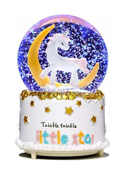 Simagift Unicorn Tasarımlı Işıklı Müzikli Kar Motorlu Büyük Boy Kar Küresi
