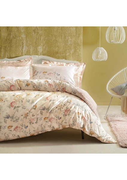 Bedding Farida Ranforce Çift Kişilik Nevresim Takımı - Somon