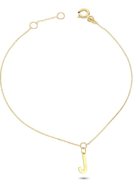 Altın J Harfi Bileklik