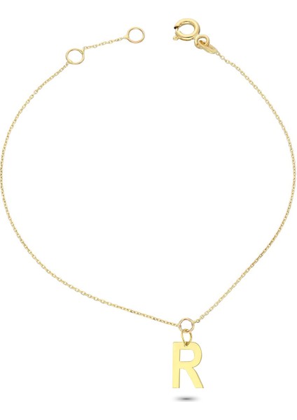 Altın R Harfi Bileklik