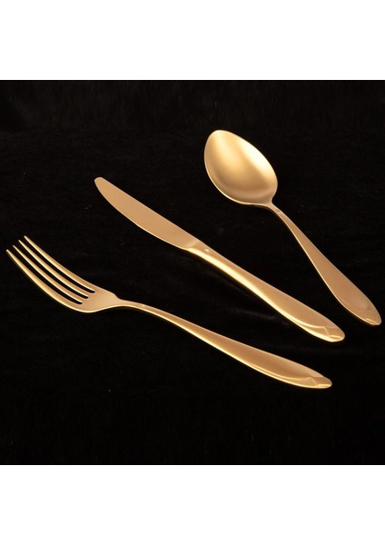 Morfeu 12 Kişilik 84 Parça Antika Gold Çatal Kaşık Bıçak Takımı