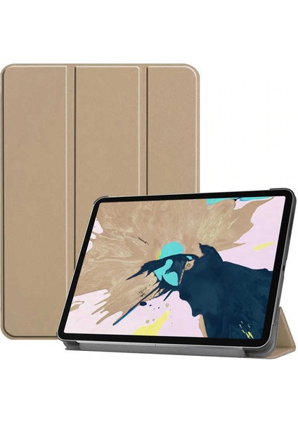 - iPad Pro 11 2020 (2.nesil) - Tablet Kılıfı Smart Cover Standlı 1-1 Kılıf - Gold