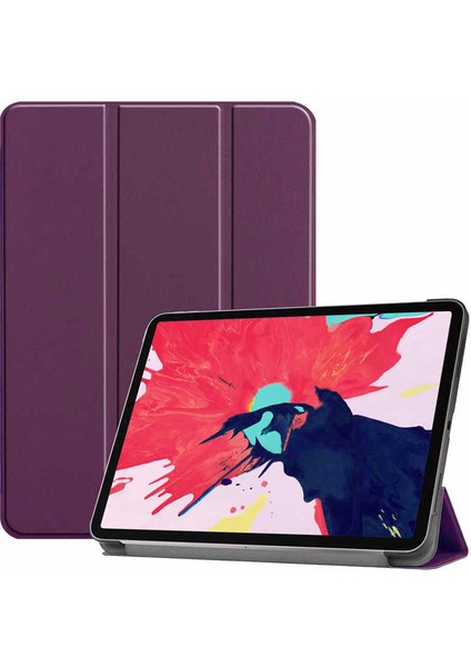 - Apple iPad Pro 11 2020 (2.Nesil) - Tablet Kılıfı Smart Cover Standlı 1-1 Kılıf - Mor