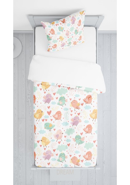 Renkli Kuşlar Yatak Örtüsü Takımı