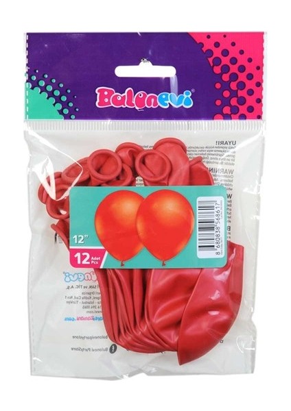 Balon 12 Metalik Kırmızı 12'li
