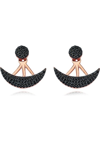 Siyah Zirkon Taşlı Ear Cuff Küpe