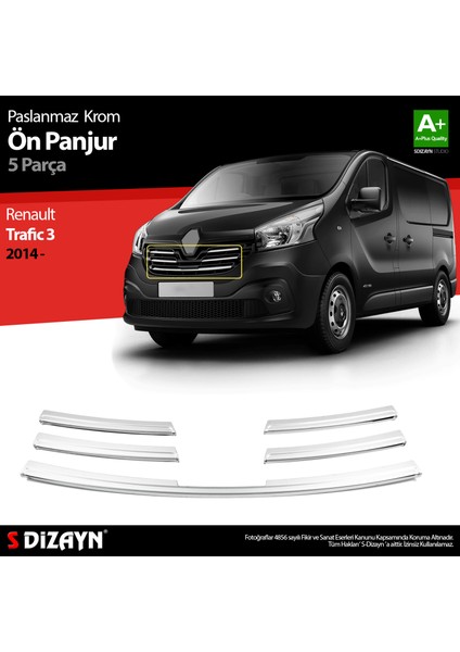 Renault Trafic Krom Ön Panjur 5 Prç. 2015-2020