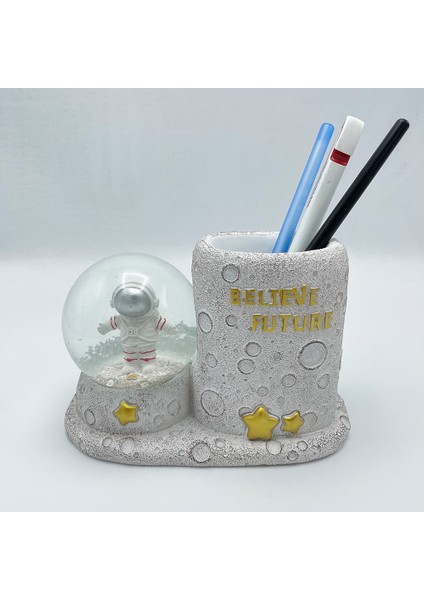 Astronot Kalemlik ve Kar Küresi Işıklı