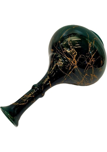 20 cm Çini Gözyaşı Vazo-Zümrüt Yeşil/siyah-Mermer Desenli Kütahya Çinisi fiyatları