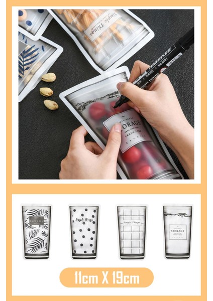 Desenli Saklama Poşeti Setleri Kilitlenebilir Çıtçıtlı Buzdolabı Saklama Kabı fiyatları