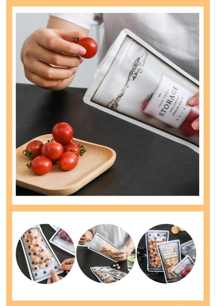 Desenli Saklama Poşeti Setleri Kilitlenebilir Çıtçıtlı Buzdolabı Saklama Kabı fırsatları