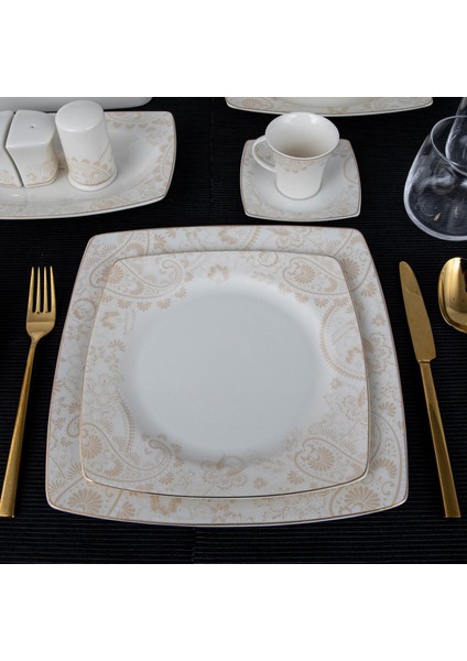 CAROLINE 85 PARÇA KARE BONE YEMEK TAKIMI - 5907 fiyatları