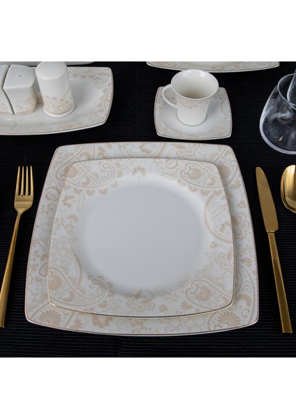 CAROLINE 85 PARÇA KARE BONE YEMEK TAKIMI - 5907 indirimleri