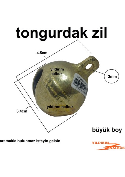 2 Adet Tongurdak 4.5cm Büyük Boy Koyun Zili Çanı Evcil Hayvan Zili Orta Boy Kedi Zili Köpek