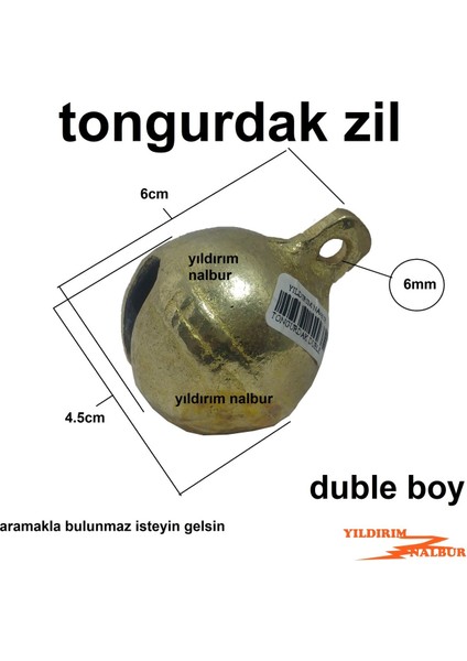 Tongurdak 6cm Duble Boy At Başı Tong Ses Koyun Zili Çanı Evcil Hayvan Zili Orta Boy Kedi Zili