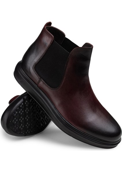 Deri Bordo Erkek Chelsea Bot modelleri
