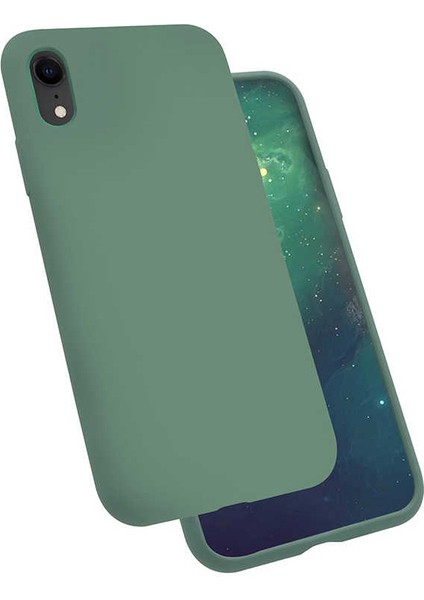 - Apple iPhone XR 6.1 - Kılıf Soft Prüzsüz Renkli Silk Silikon - Koyu Yeşil - T11144