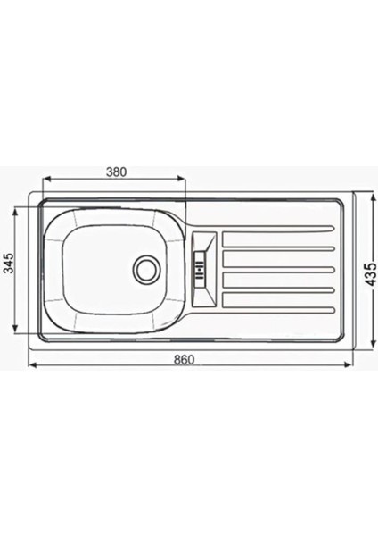 Tezgaha Sıfır Keten Dokulu D-T 86X43,5 Sag Evye