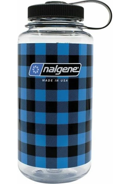 32OZ Wide Mouth Blue Plaid