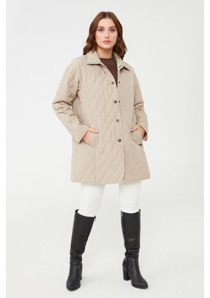 Kadın Kapitone Ceket Bej fiyatları