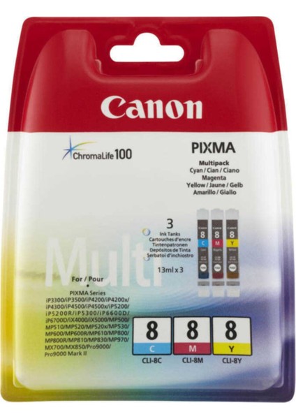 Clı-8c/clı-8m/clı-8y Kartuş Avantaj Paketi