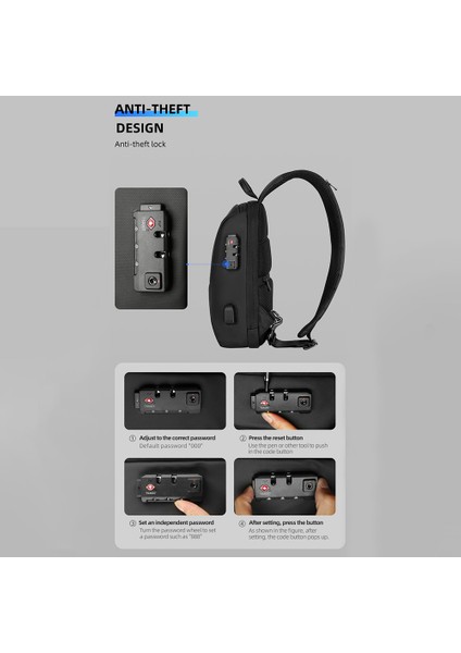 Mark Ryden Tsa Kilit Crossbody Erkek Çanta Su Geçirmez (Yurt Dışından) fırsatları